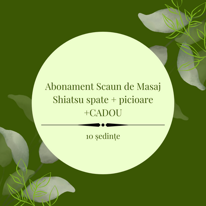 9. Abonament Scaun de Masaj Shiatsu spate+picioare+CADOU/10 ședințe